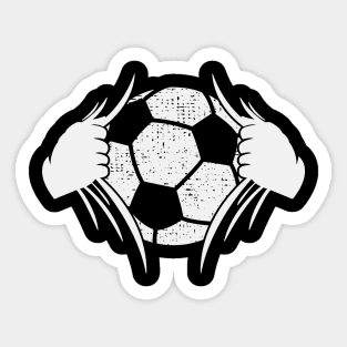 Soccer Ball Bursting Through Chest Sticker